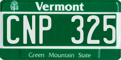 VT license plate CNP325
