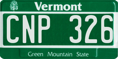 VT license plate CNP326