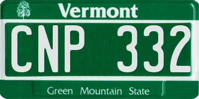 VT license plate CNP332