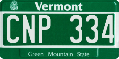 VT license plate CNP334