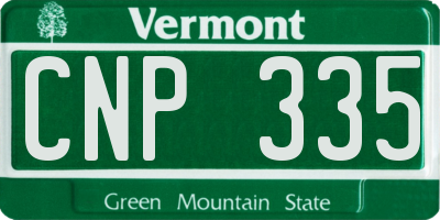 VT license plate CNP335