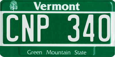VT license plate CNP340