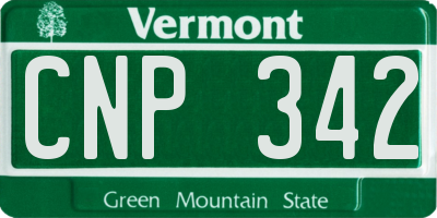 VT license plate CNP342