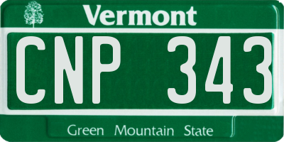 VT license plate CNP343