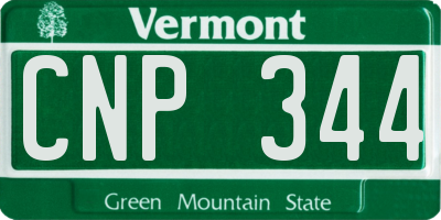 VT license plate CNP344
