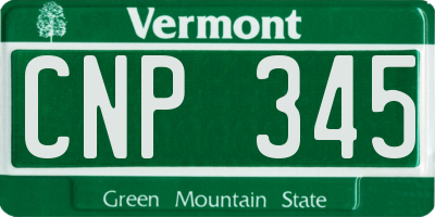 VT license plate CNP345