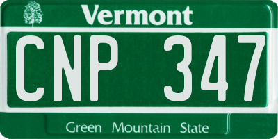 VT license plate CNP347