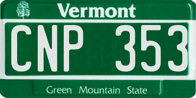 VT license plate CNP353