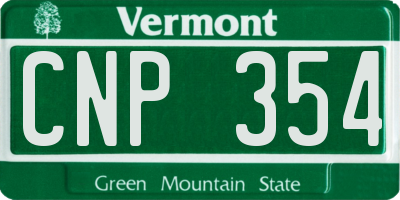 VT license plate CNP354