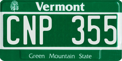 VT license plate CNP355