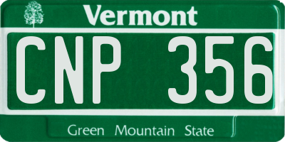 VT license plate CNP356