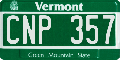VT license plate CNP357