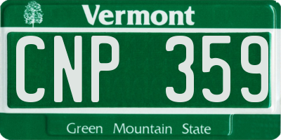 VT license plate CNP359