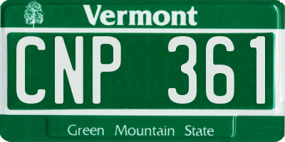 VT license plate CNP361