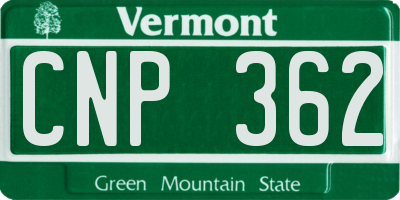 VT license plate CNP362