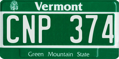 VT license plate CNP374