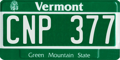 VT license plate CNP377