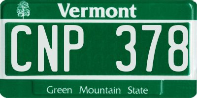 VT license plate CNP378