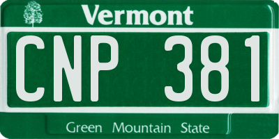 VT license plate CNP381