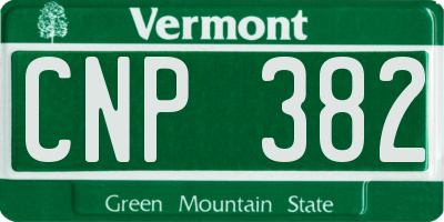 VT license plate CNP382