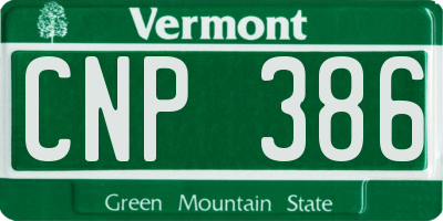 VT license plate CNP386