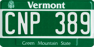 VT license plate CNP389