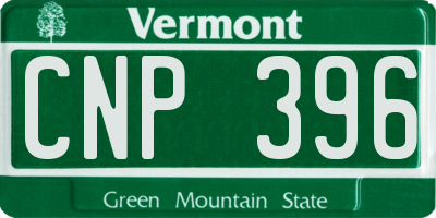 VT license plate CNP396