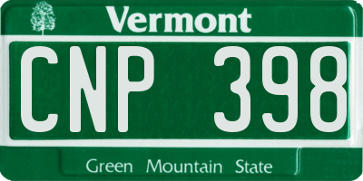VT license plate CNP398