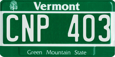 VT license plate CNP403