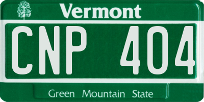 VT license plate CNP404