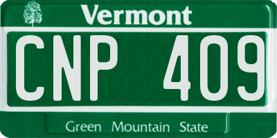 VT license plate CNP409