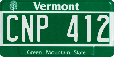 VT license plate CNP412