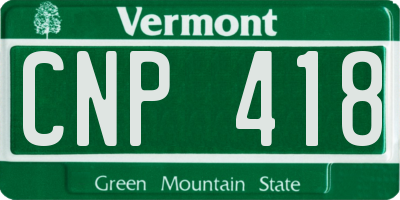 VT license plate CNP418