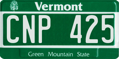 VT license plate CNP425