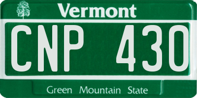 VT license plate CNP430