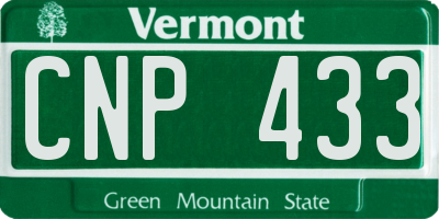 VT license plate CNP433