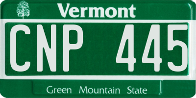 VT license plate CNP445