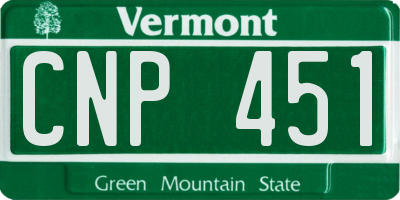 VT license plate CNP451