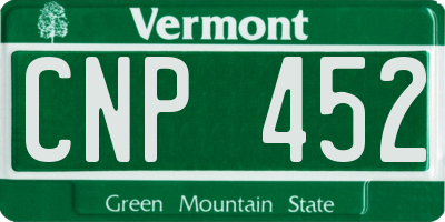 VT license plate CNP452