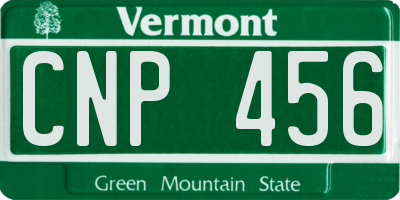 VT license plate CNP456