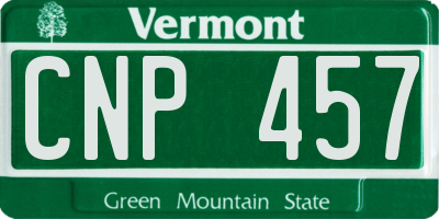 VT license plate CNP457