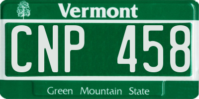 VT license plate CNP458