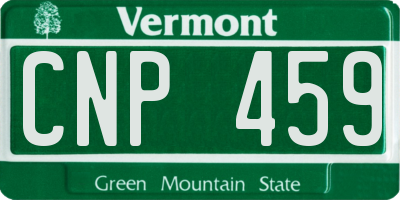 VT license plate CNP459
