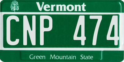 VT license plate CNP474