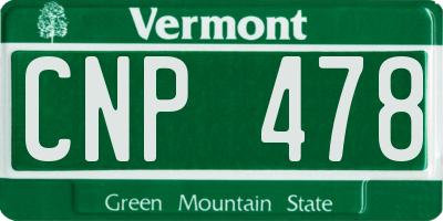 VT license plate CNP478