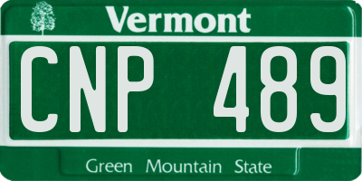 VT license plate CNP489