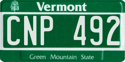 VT license plate CNP492