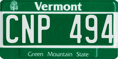 VT license plate CNP494