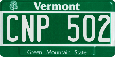 VT license plate CNP502