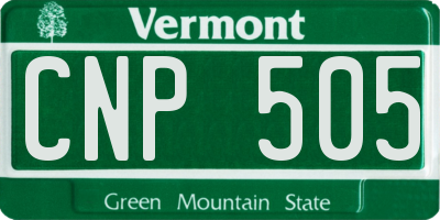 VT license plate CNP505